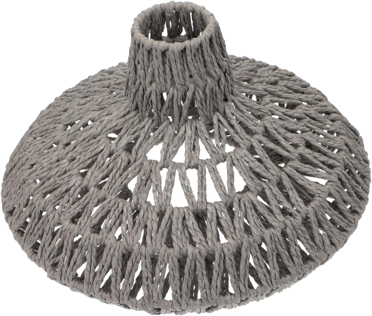 Lurrose 1pc Nordic Style Paper Rope Chandelier Shade Minimalist Pastoral Lighting Decor for Dining Room Easy to Install Lampshade for Warm Atmosphere Creative Home Decoration Gray