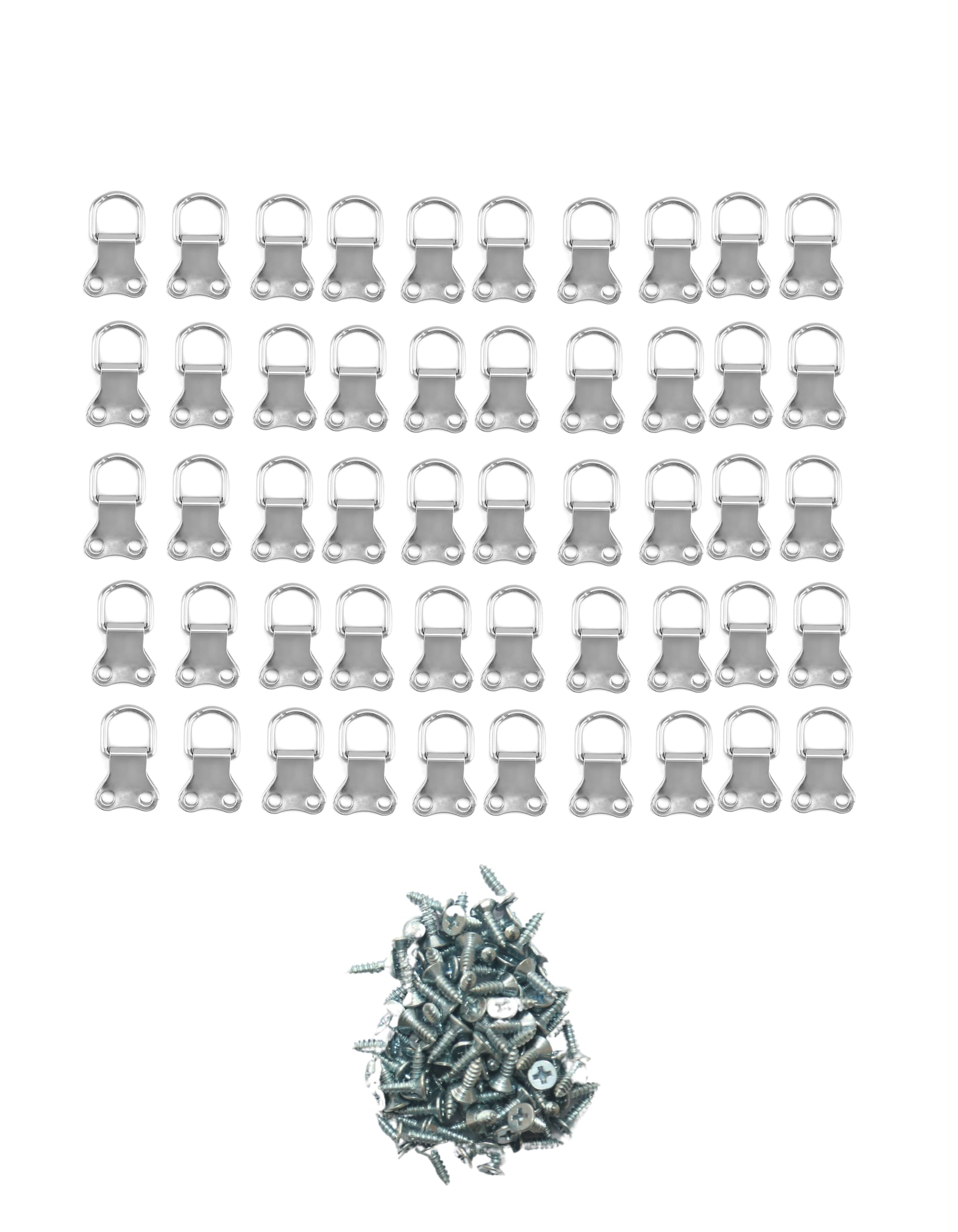 D Finds- Pack of 50 Hooks & 100 Screws for Photo Frames | Paintings | Art | Hangings (Dual Screw- 3.5cm) (B0CQM9SW7K) Amazon Price History, Amazon Price Tracker