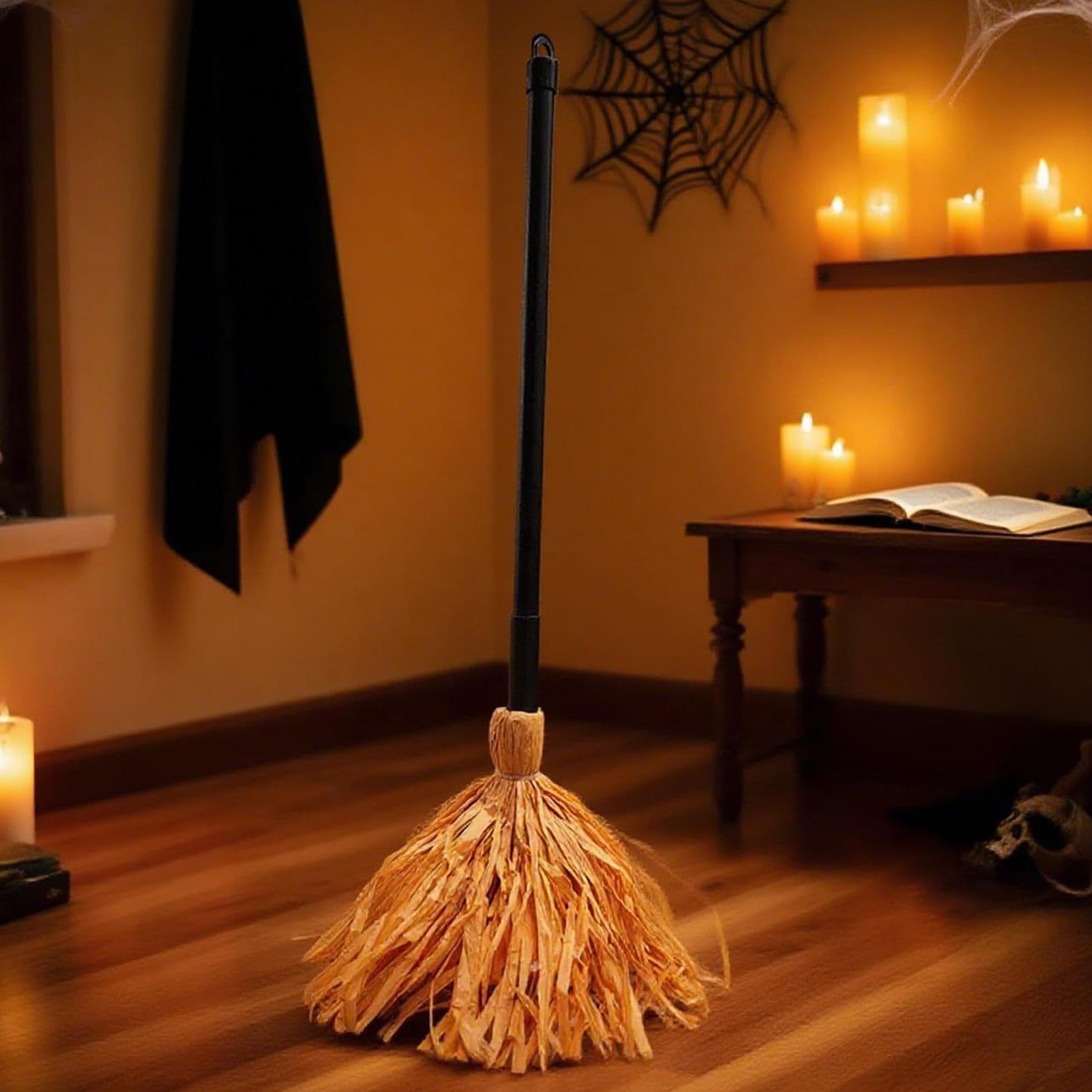 Generisch Halloween-Besen Halloween Horror bewegliche Besen Requisiten | Gruselhaus Dekoration Requisiten für Draußen und Drinnen, auf der , im Hinterhof, bei Partys, Treffen und im Spukhaus