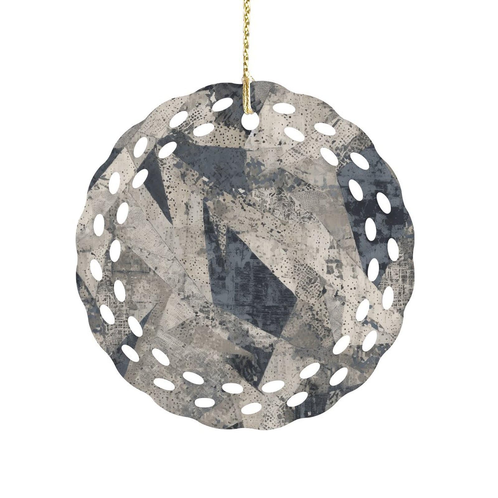 Fodpand Women's Style Intricately Textured Patterns Ceramic Ornament For Home Decor 3.2" Round Tree Decoration Christmas Ornaments For Men Double-Sided Design