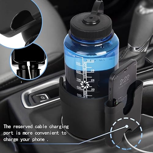 Miniatura 5 de Expansor de portavasos para automóvil, soporte para botella de agua Hydroflask para automóvil, 2 en 1, multifuncional con soporte para teléfono