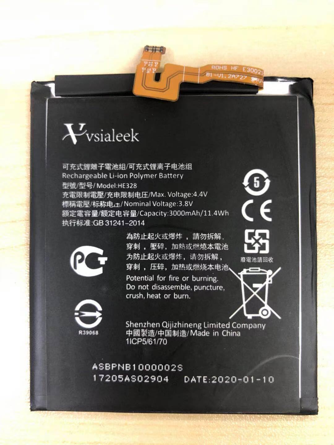 Vvsialeek New HE328 Replacement Battery for N-okia 3.4 TA-1288 1285 1283/ N-okia 5.4 TA-1333 1340 1337 1328 with Technical Toolkit.