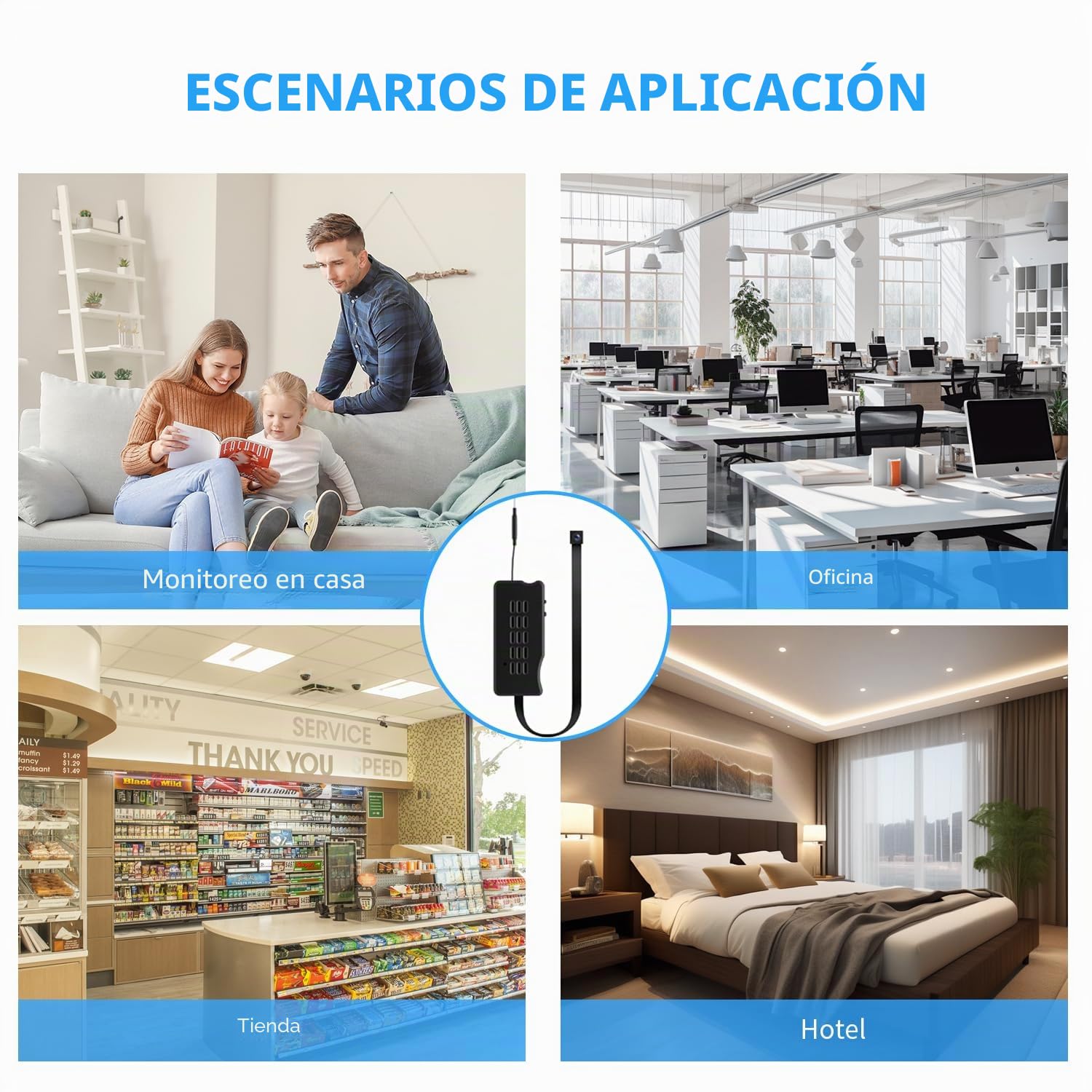 Mini cámara de bricolaje, cámaras inalámbricas HD 1080P, pequeña cámara de niñera WiFi, pequeña cámara de seguridad portátil para el hogar, interior y exterior