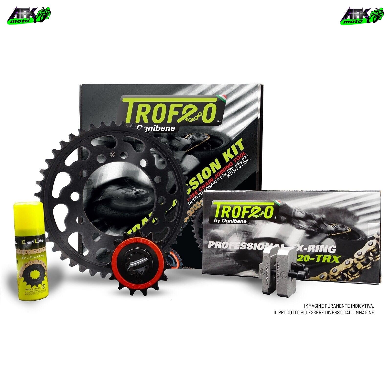 Kit Trasmissione Trofeo Pignone+Corona+Catena per XT 600 4 Valvole 1984-1985-1986