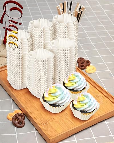 Vista 54 de qiqee 300 forros para magdalenas jumbo, forros naturales para magdalenas, de grado alimenticio, tamaño gigante, papel para hornear, sin olores Marrón