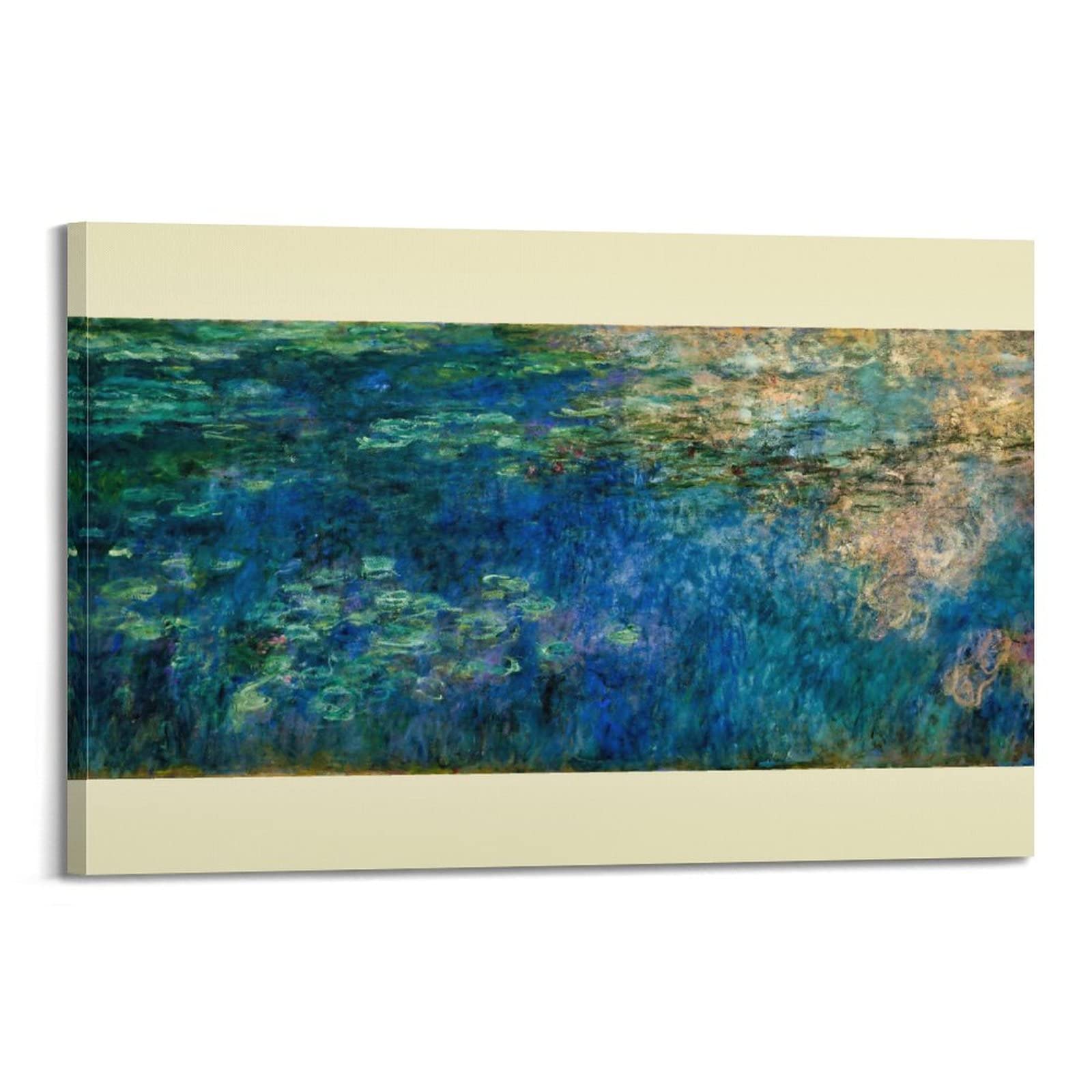 キャンバスプリントアート クロードモネ睡蓮の池 インテリア 額付き