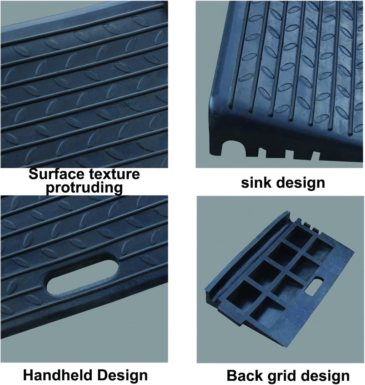 Portable Lightweight Curb Ramp Driveway,Kerb Ramps,Resistant and Convenient,for Driveway Sidewalk Wheelchair Car Truck Motorcycle (Color : 1pcs, Battery *1 : 50 * 25 * 11cm)