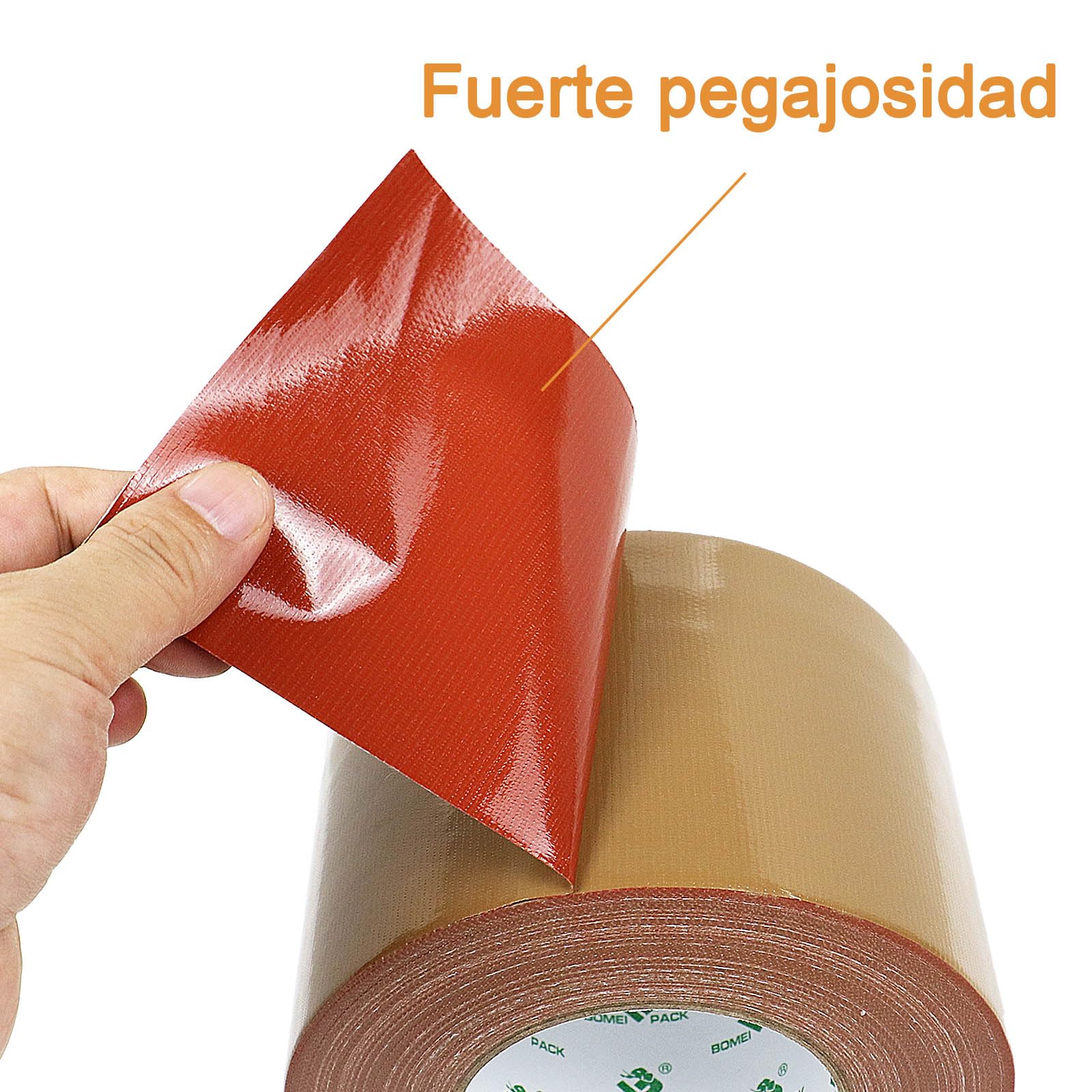BOMEI PACK Cinta adhesiva americana 100mm x 50 m, Marrón cinta impermeable de tela de para reparaciones, bricolaje, manualidades, uso en interiores y exteriores
