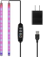 Vista 15 de iPower Tiras de luz LED de crecimiento de plantas de espectro completo con 3 modos de temporización, 10 niveles regulables, 48 LED por tubo, lámpara