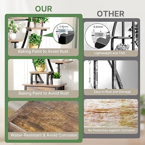 Miniatura 4 de Soporte alto para plantas de 10 niveles para interiores con luces de cultivo, estante esquinero de 65 pulgadas con cajón de almacenamiento, estante