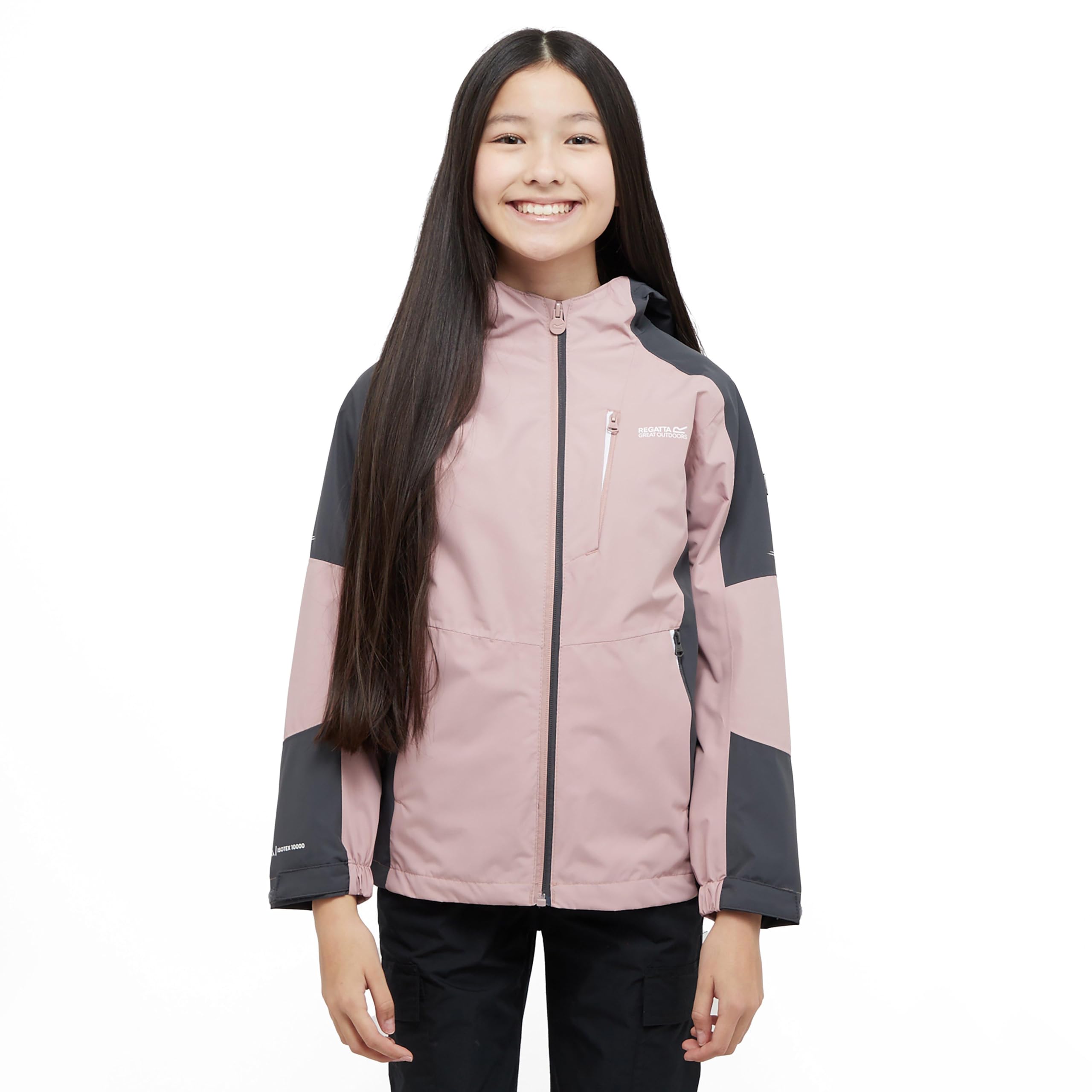Regatta Girls Pink Calderdale Iii Full Zip Waterproof Coat