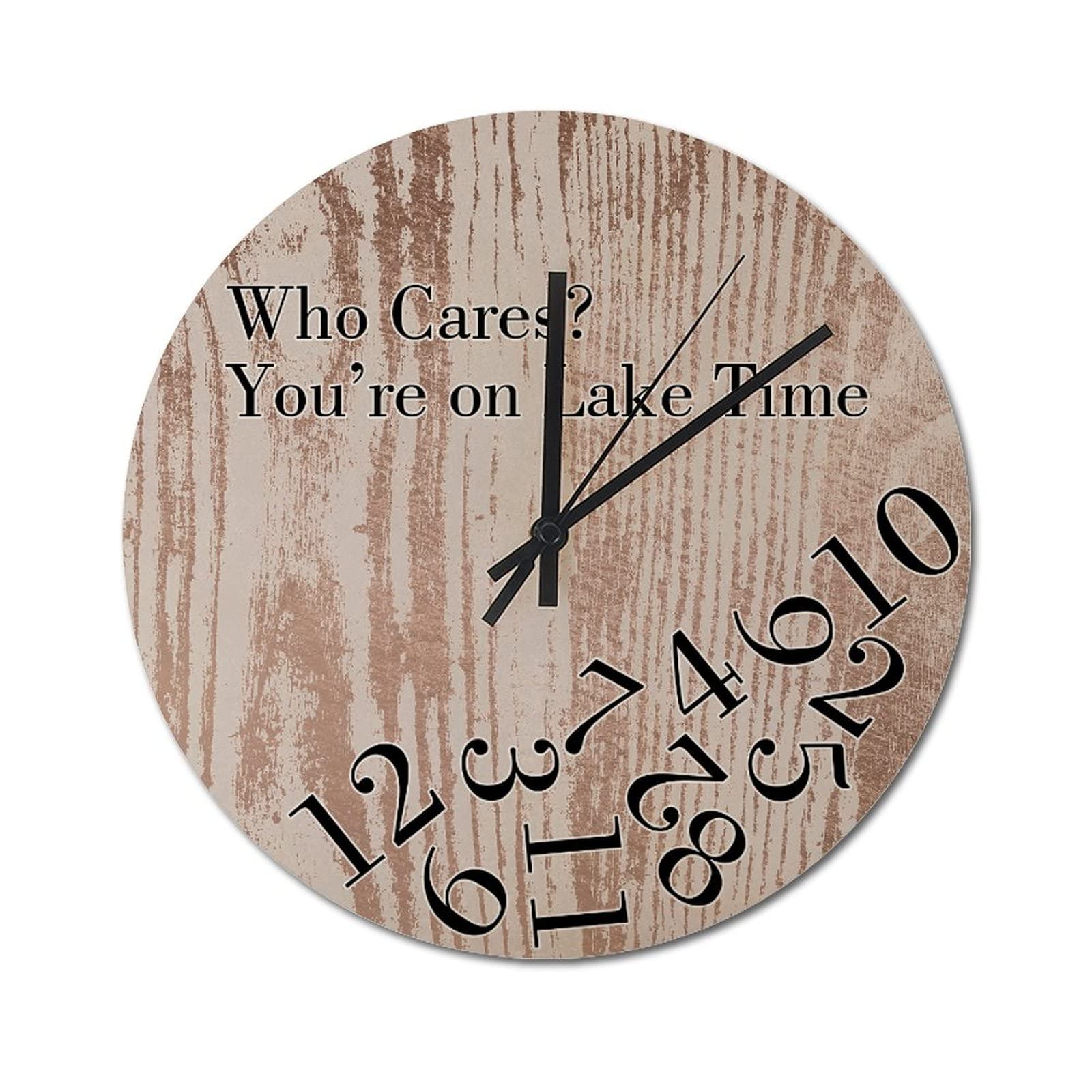 Horloge rétro en bois 38cm pour décoration d'intérieur silencieuse sans tic-tac