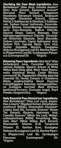 Miniatura 6 de Brickell Rutina diaria de limpieza facial para hombres para piel grasa, tónico sin alcohol, gel de lavado facial e hidratante, natural y orgánico,