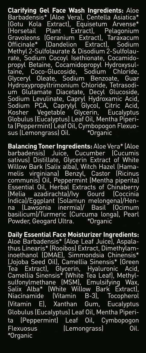 Brickell Men's Products täglich gesicht reinigen routine für fettige haut, alkoholfrei toner, gel-gesichtswäsche und moisturizer, natur- und bio, ohne duft