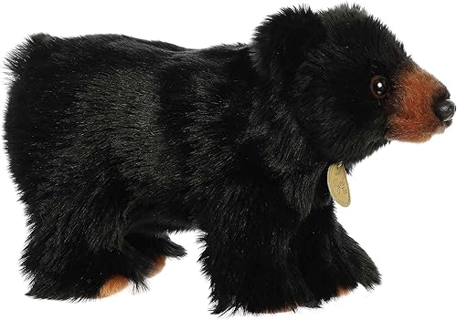 Miniatura 3 de Aurora - Adorable osezno negro de peluche Miyoni, detalle realista, compañía entrañable, negro, 10 pulgadas