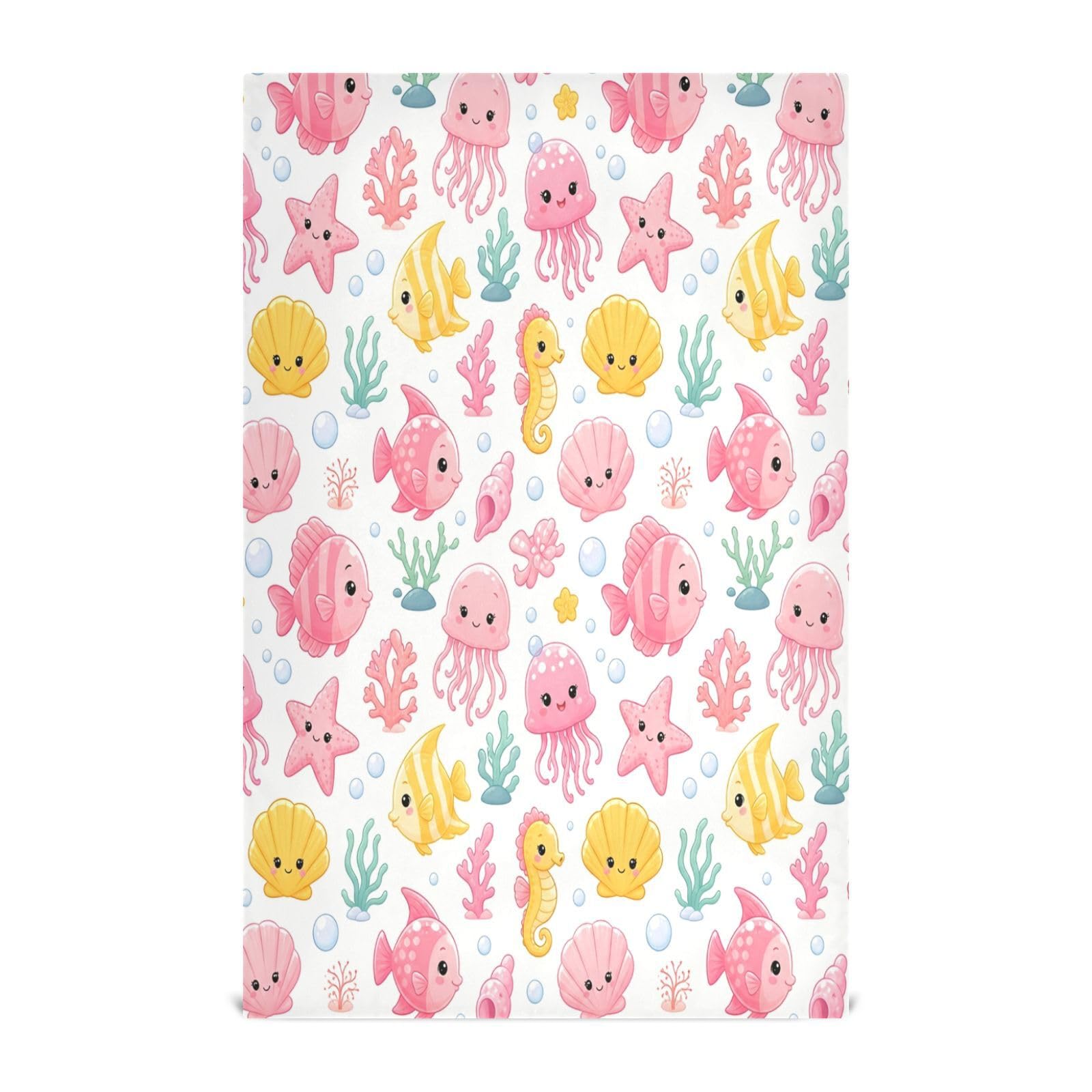 Cgiub Jelleyfish Tea Towels for Kitchen 4pcs Soft Kitchen Towels Absorbent & Quick Drying Dish Cloth for Household & Cleaning, 71.1x45.7cm