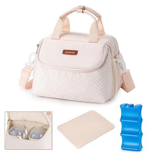 BABEYER Breastmilk Cooler Bag with Ice Pack White