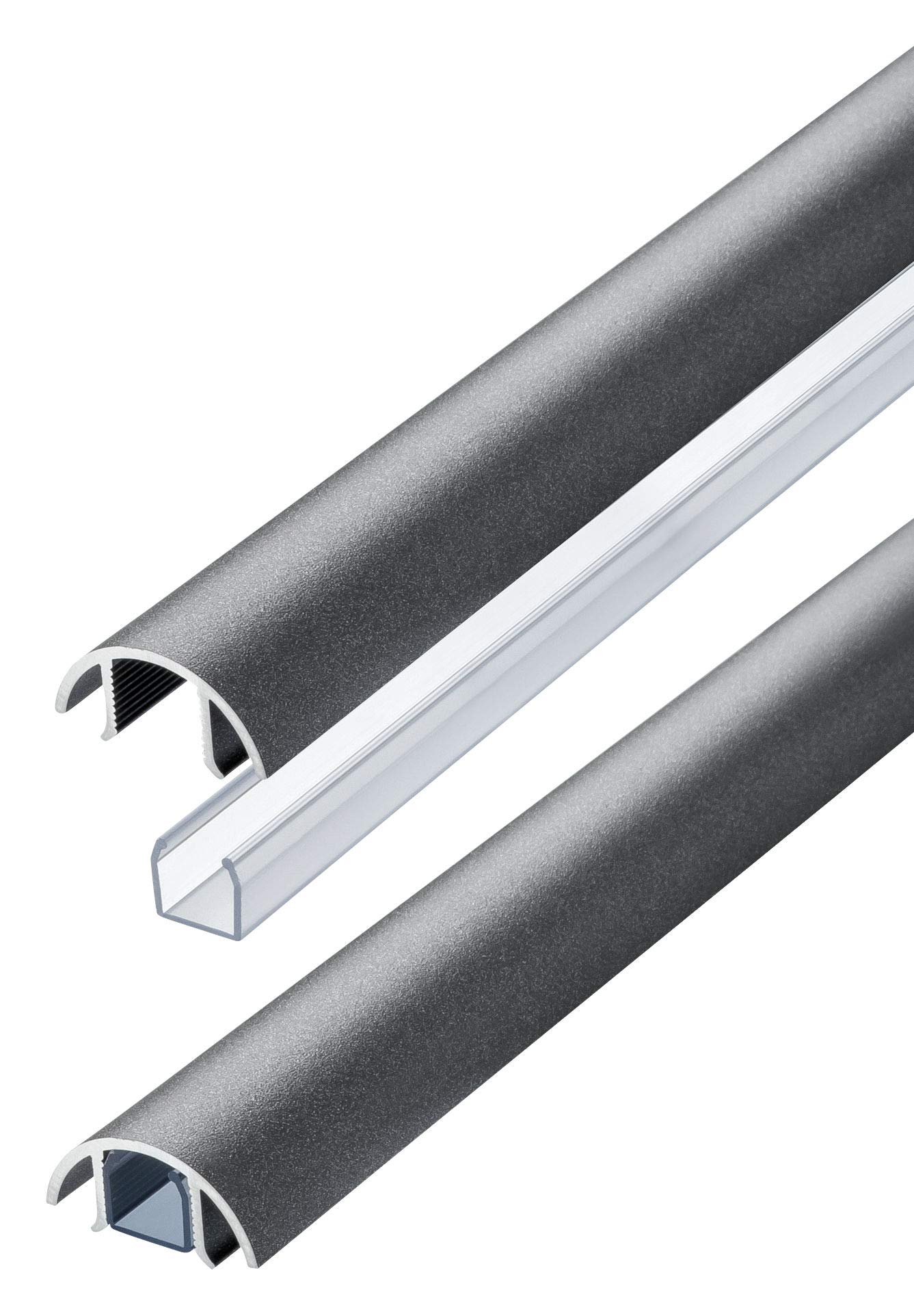 Mini Design Aluminium Kabelkanal - 30mm breit in schwarz stumpf matt RAL9005 Kabelschacht Leitungskanal für Lautsprecher EIN Kabel (Länge: 160cm)