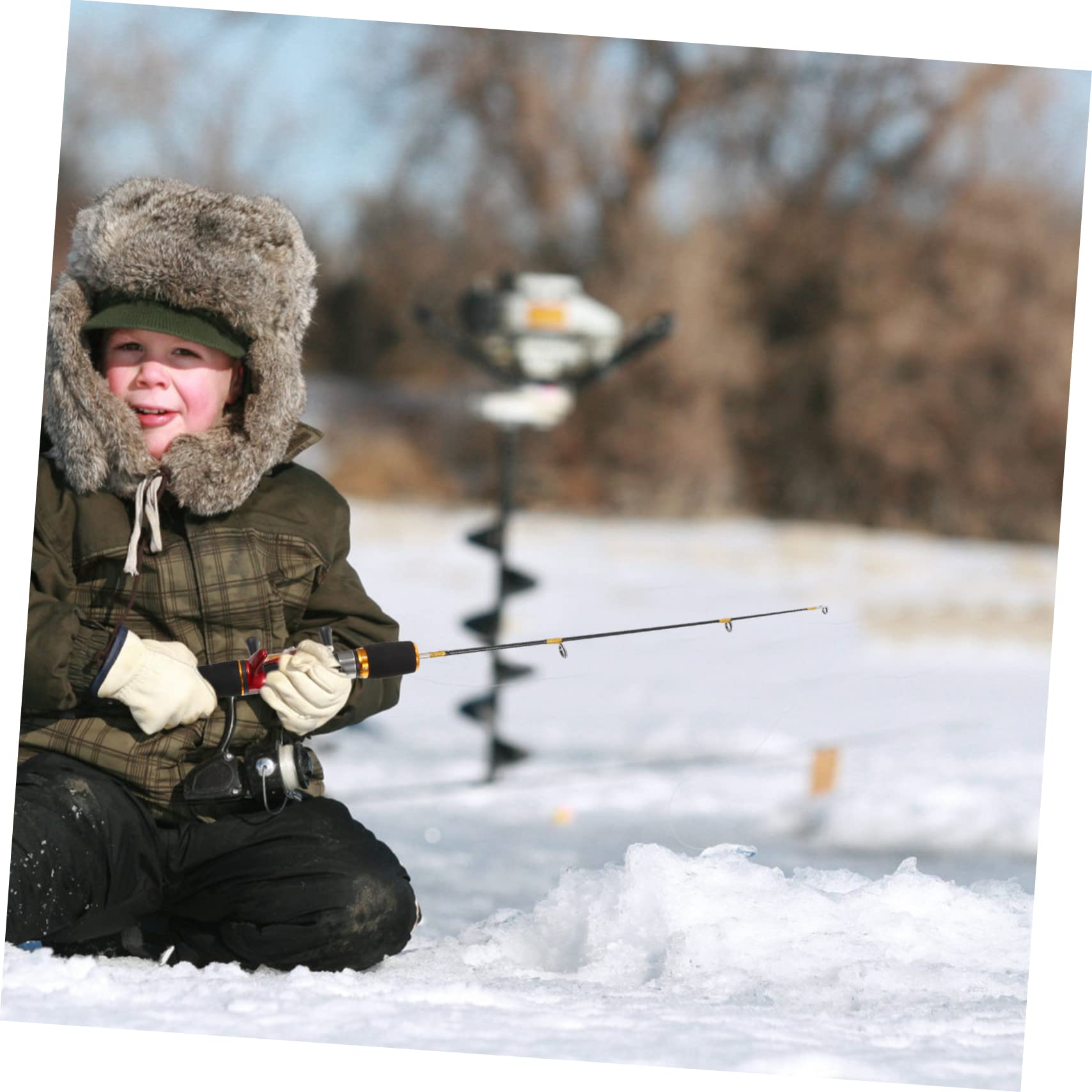 Sosoport 1stk EIS Angelrute Küstenangelrute Fischfangstange Winter Fischfangzubehör Küstenstange Ködern Garnelen Kind Gfk Kurzer Abschnitt Garnelenstäbchen