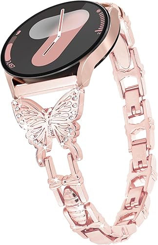Miniatura 6 de G-ficu Correa de mariposa de 0.787 pulgadas para Samsung Galaxy Watch 4, 5, 6, 1.575 pulgadas, 1.732 pulgadas, correa de metal para reloj 5 ProWatch