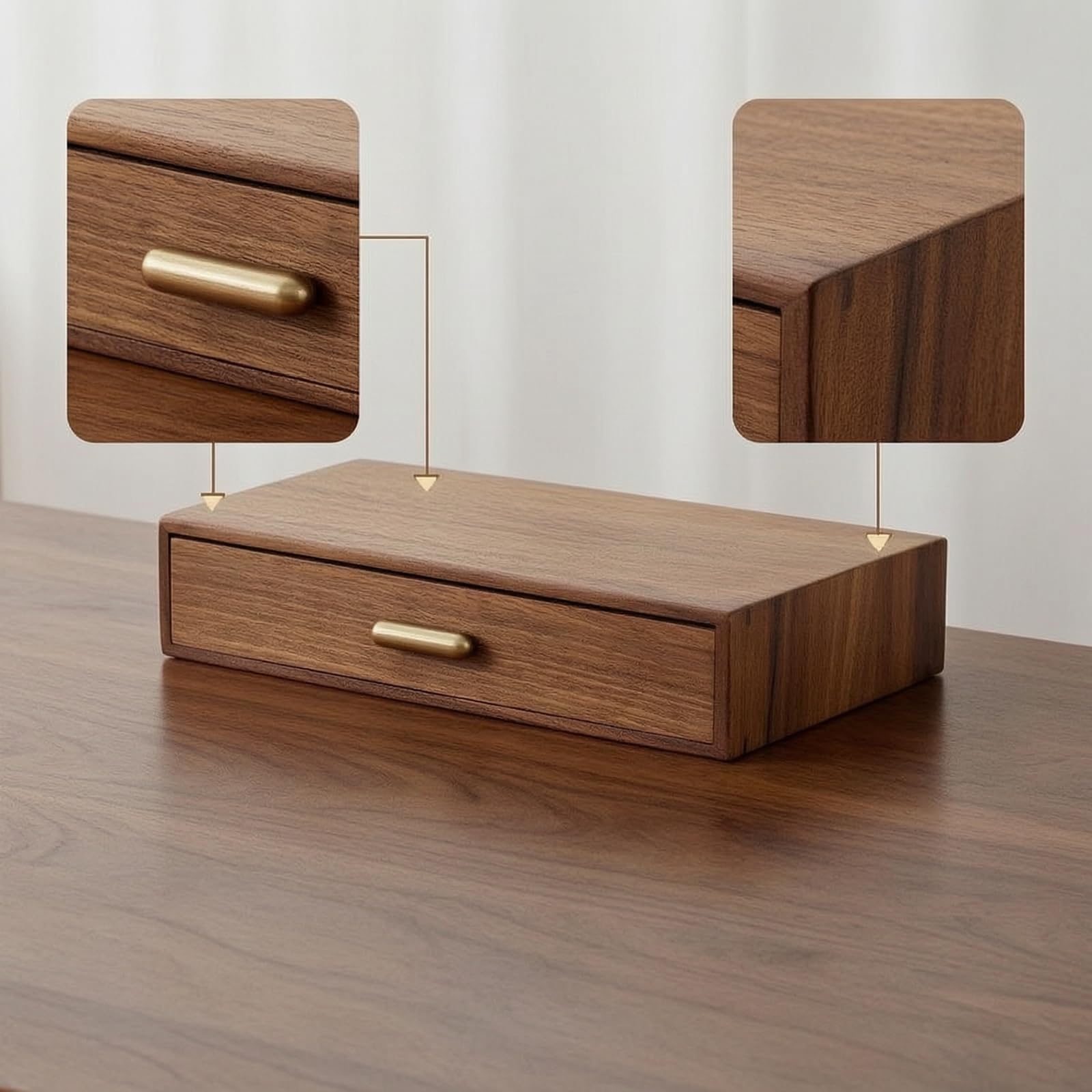 Porta Documenti in Legno Multifunzione Organizzatore da Scrivania in Legno Stabile Organizzatore da Scrivania con Cassetto