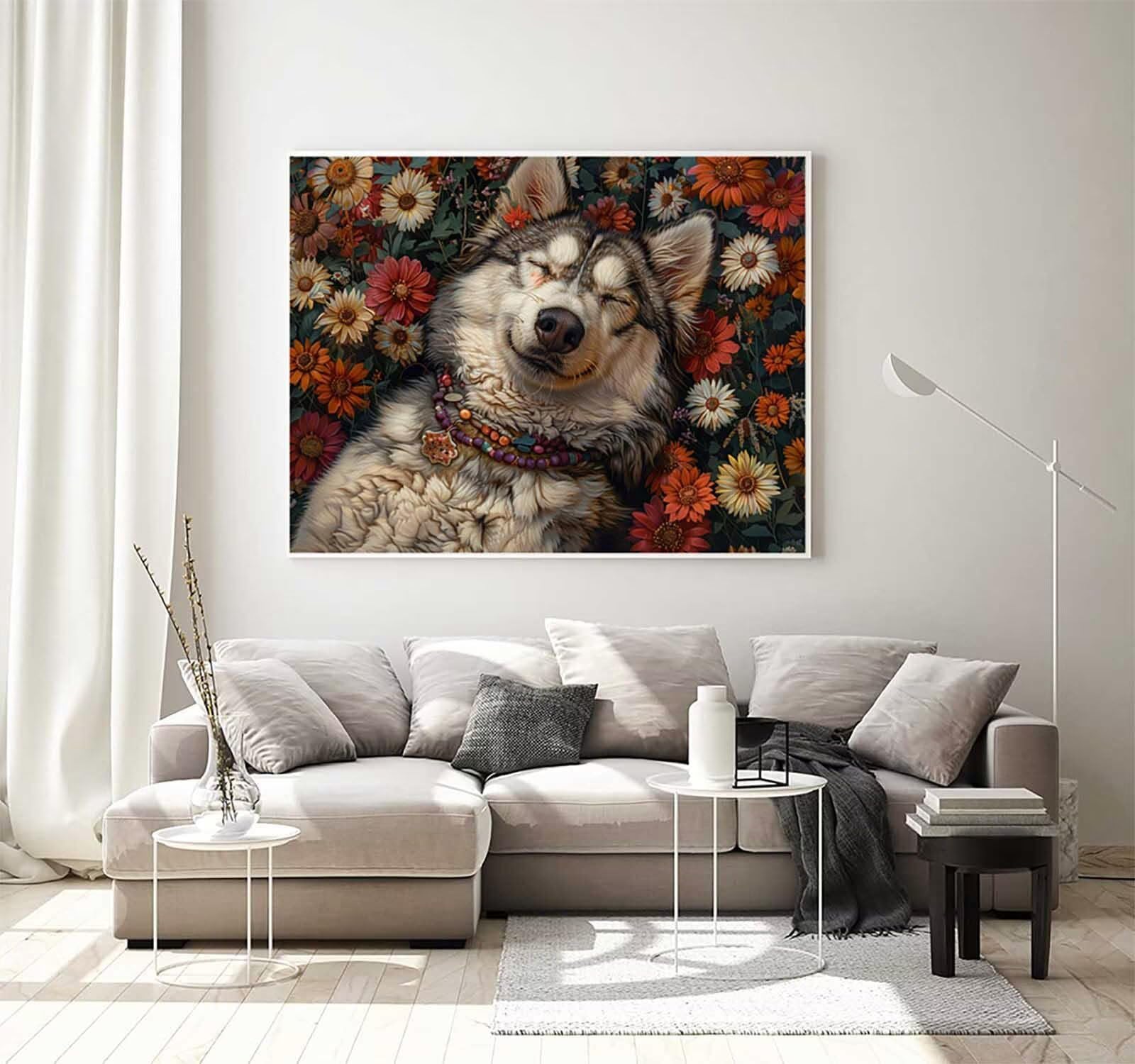 Diamentowe malowanie pies diamentowy kwiat dorosły kwiat 5D DIY DIY zestaw do haftu krzyżykowego dla dorosłych, obraz diamentowy kryształ sztuka haft zestaw, pour dekoracje świąteczne, prezent dla