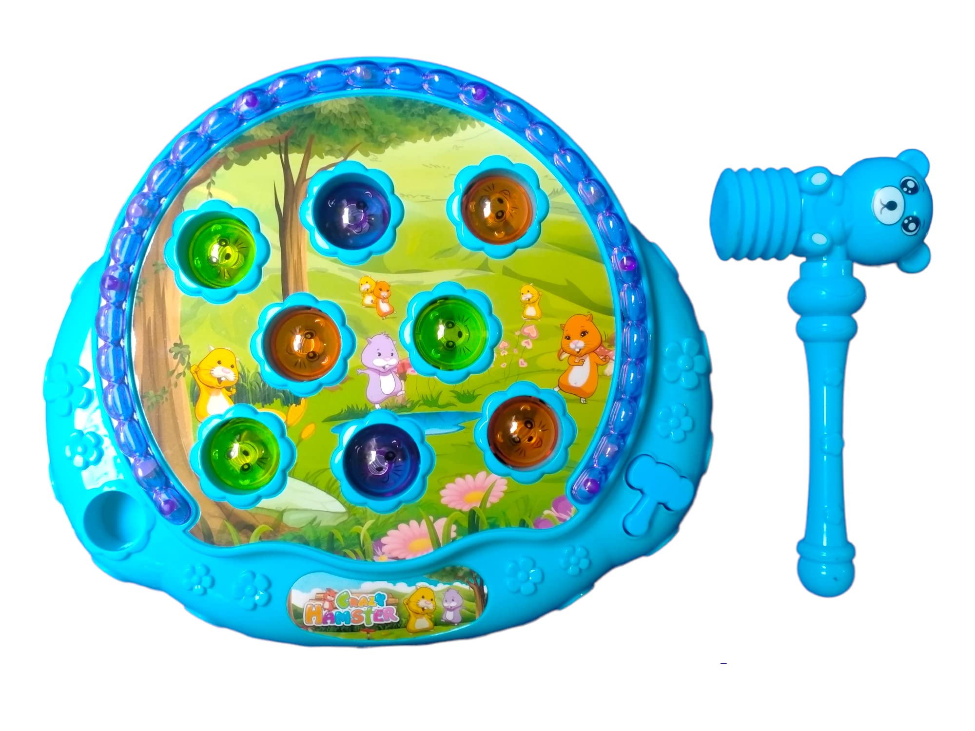 Nickspool® Crazy Hamster Whack A Mole Game for Boys,Girls, Early Developmental Interactive Pounding, Educational Toy for Kids with Sound & Light (Assorted Color Dispatch) (Latest 2023)
