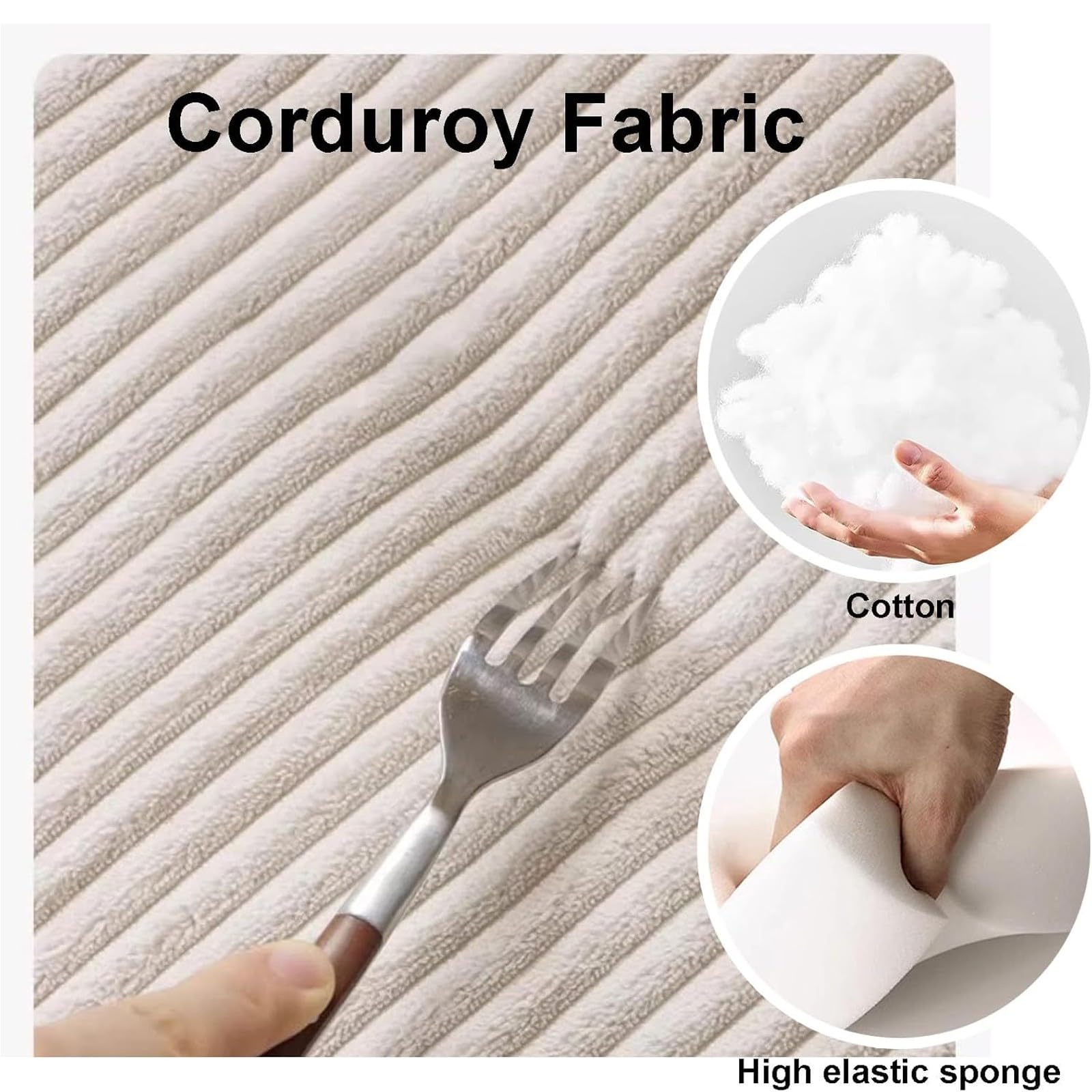 Składana rozkładana sofa futon, tkanina sztruksowa, wysoka elastyczna pianka, solidna rama ze stali węglowej, idealna do salonu, mieszkania, salonu, wygodne rozwiązanie do spania