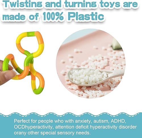 Miniatura 3 de 30 piezas de juguetes inquietos multicolores silenciosos para inquietos, herramientas únicas de imaginación cerebral, terapia de relajación y