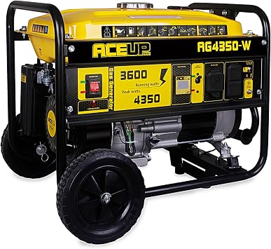 Aceup Energy 4,350 Watt Gas Generator Portable for home use, Gas Powered generator with Wheels Kit, 30A Outlet, EPA & CARB Compliant