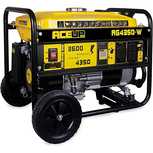 Aceup Energy 4,350 Watt Gas Generator Portable for home use, Gas Powered generator with Wheels Kit, 30A Outlet, EPA & CARB Compliant