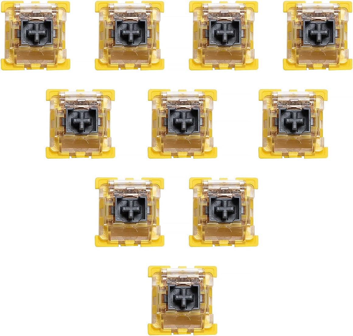GK GAMAKAY Linear Mechanical Keyboard Switch, 35Pcs/Pack GamaKay Bumblebee Switch 3 Pin Pre-lubed Switches for LK67 TK75 CK68 DIY Mechanical Gaming Keyboard (Bumblebee Switch)