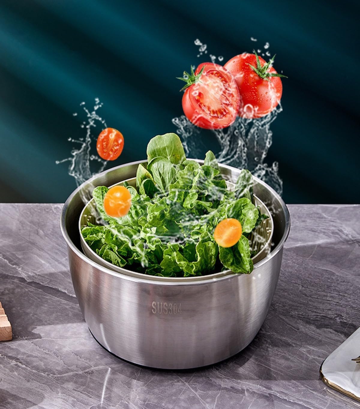 サラダスピナー 手動サラダウォッシャー レタスクリーナーとドライヤー 手動野菜脱水機 ステンレス製 大型 野菜洗浄機排水バスケット ジャンボ手動レタス 乾燥機 （ 12L/25L ）野菜水切り器 サラダスピナー 野菜 スピナー サラダスピナー大型業務用サラダスピナー ジャンボ ... 5L 野菜水切り器 サラダスピナー 大容量 ステンレス製サラダスピナー 手動サラダウォッシャー レタスクリーナーとドライヤー 脱水機