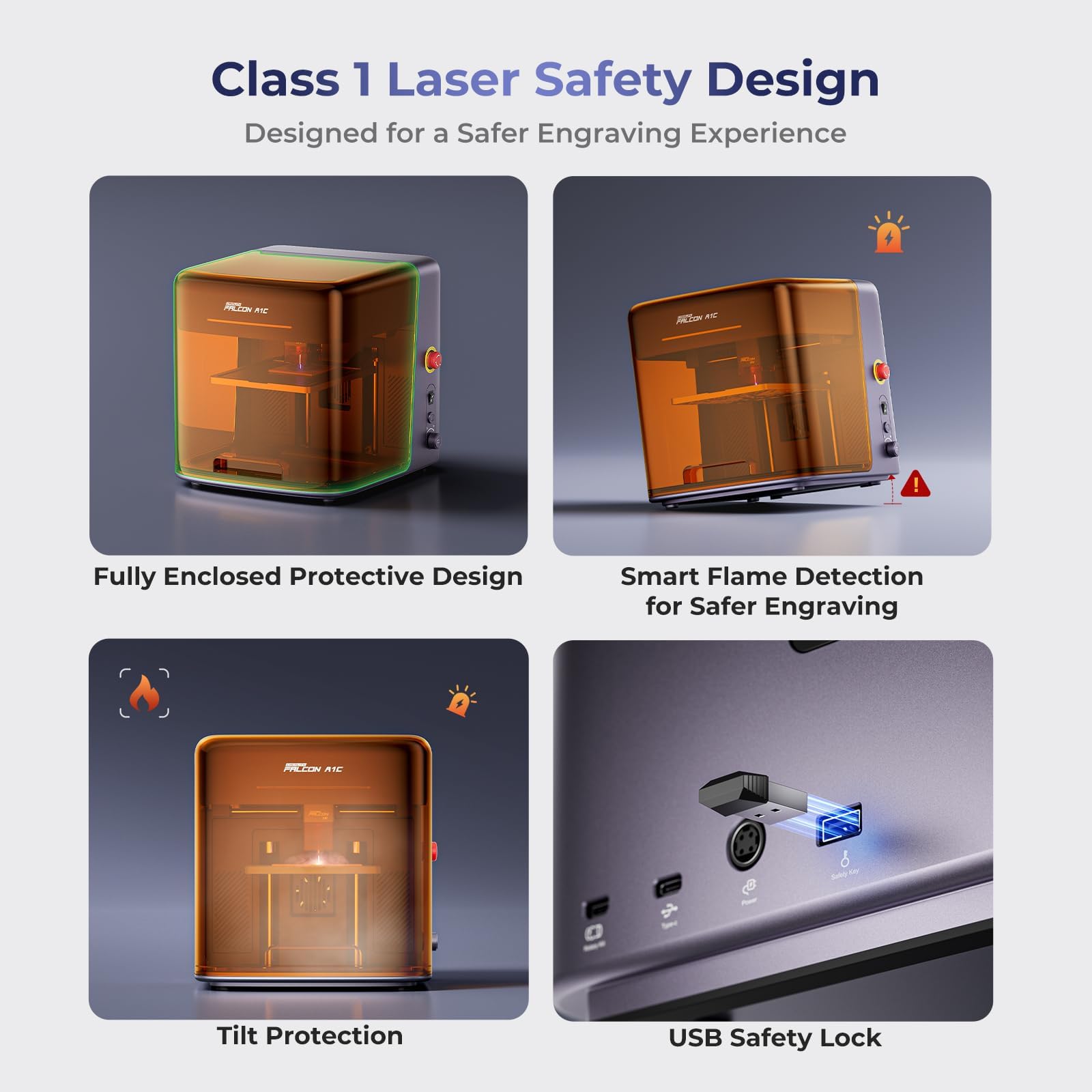 Creality Falcon A1C 5W Graveur Laser, Machine de Gravure Laser Classe 1