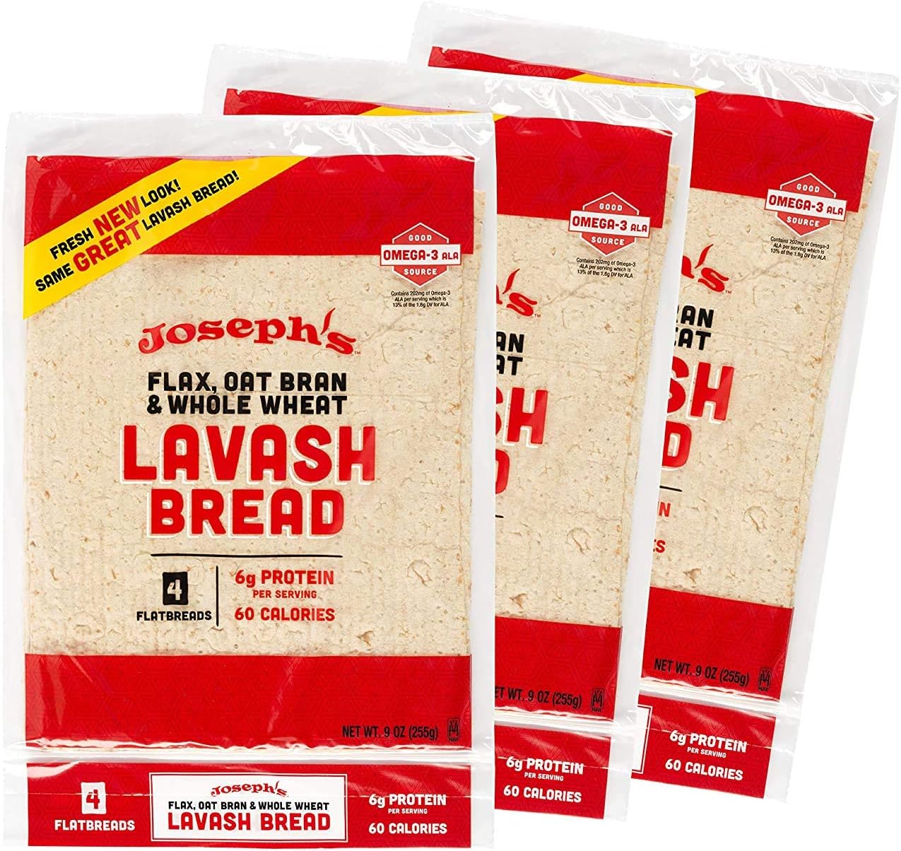 Joseph's Low Carb Flax, Oat Bran & Whole Wheat Lavash Bread (3-Pack)
