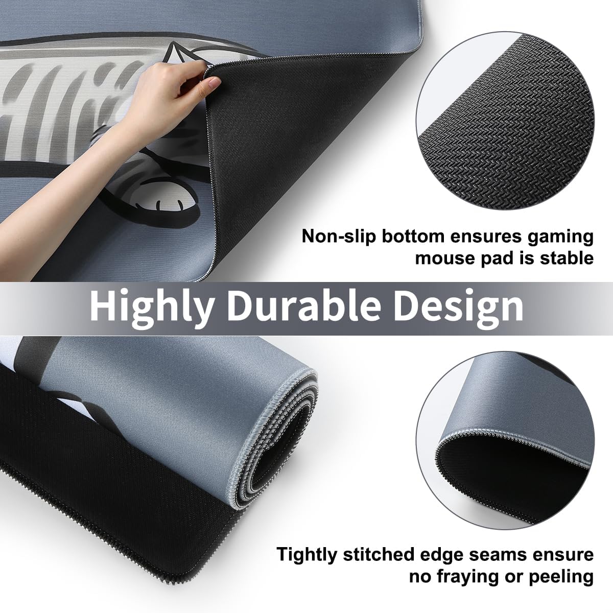 YUNZII Keynovo Gaming Mouse Pad, Large Mouse Pad, Non-Slip 4mm Laptop Gaming Desk Pad,Waterproof Desk Pad, Office and Home (Lay Cat, 35.4"x15.7")