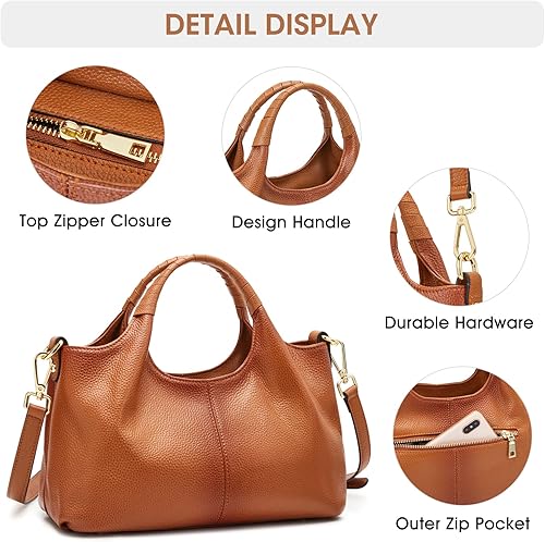 Miniatura 6 de Kattee Monederos y bolsos de cuero para mujer, bolsos cruzados pequeños y medianos de moda, bolsos de hombro suaves