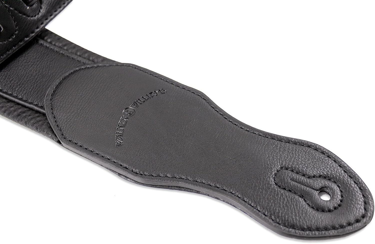Walker & Williams G-46 Black On Black Padded Guitar Strap with Glove Leather Back
