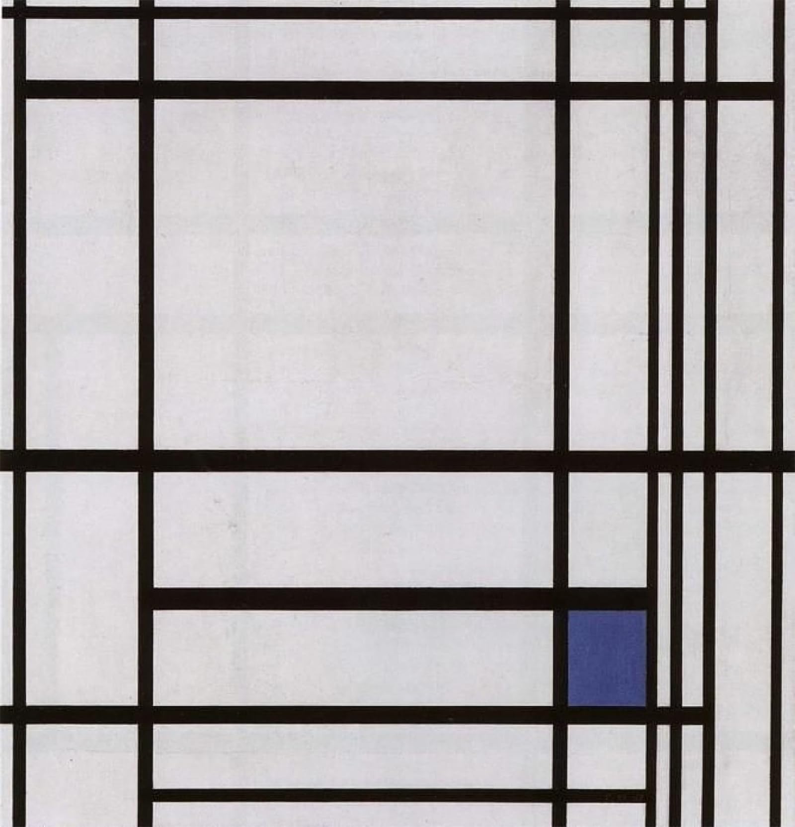 SERENDIPITP Abstract Painting Mural Print Picture Wall Decor Painting Compositie Met Blauw by Piet Mondrian Vintage Wall Artwork for Home Decor 60x90cm