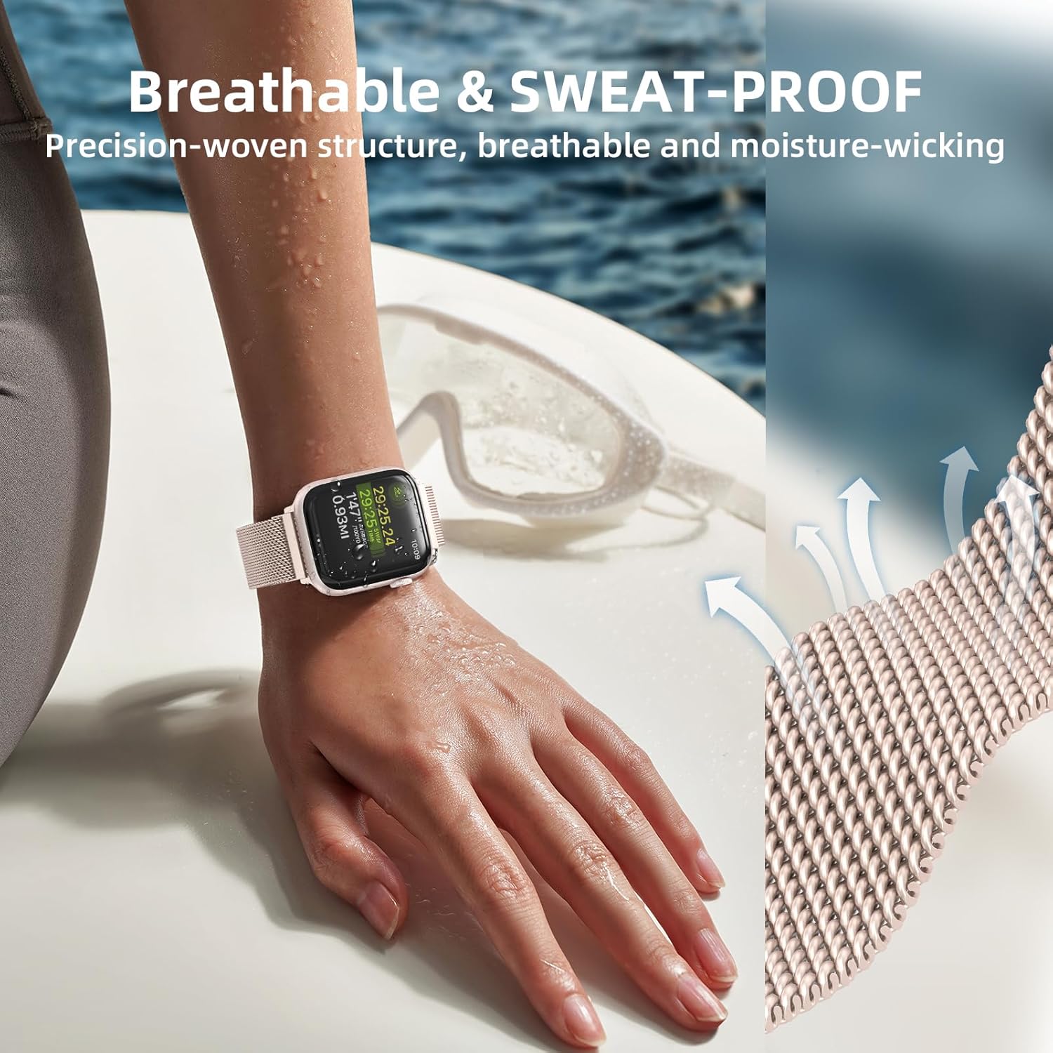 Original Stainless Steel Mesh Loop Compatible with Apple Watch Bands 38mm 40mm 41mm 42mm 44mm 45mm 46mm 49mm Women Men, Magnetic Clasp Replacement for iWatch Strap Series 11 10 9 8 7 6 5 4 Ultra SE - Image 4