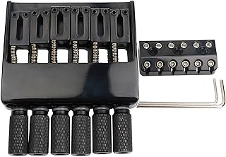 Guyker Headless Bridge Tailpiece and Bridge String Lock for 6 String Headless Guitar Accessories Black