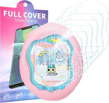 Hianjoo 6-PCS Screen Protectors Compatible with Tamagotchi Uni, Soft TPU Full Coverage Screen Cover Anti-Scratch Clear Film