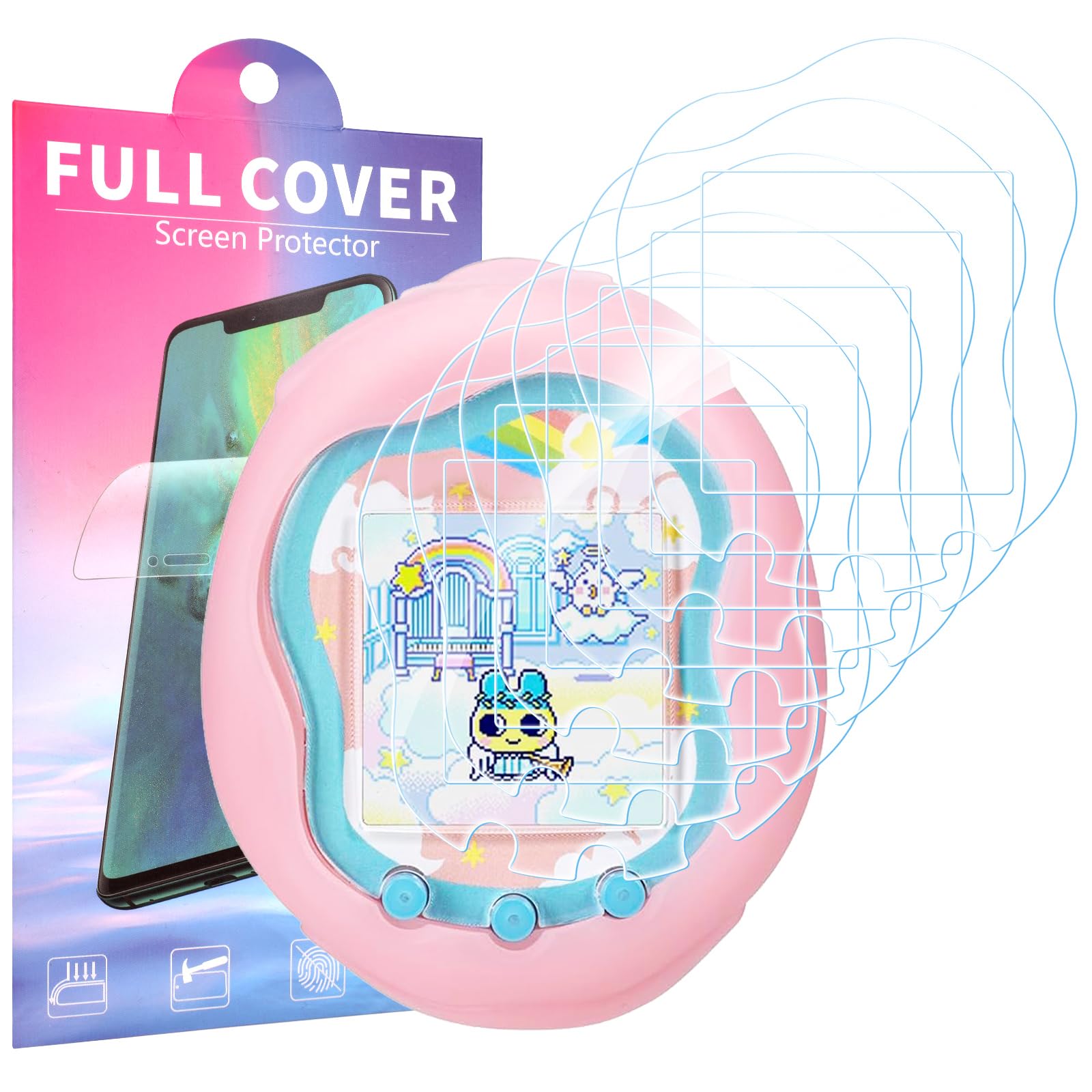 Photo 1 of Hianjoo 6-PCS Screen Protectors Compatible with Tamagotchi Uni, Soft TPU Full Coverage Screen Cover Anti-Scratch Clear Film
