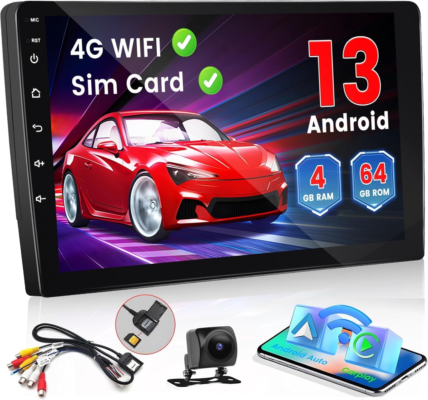 Conexión Bluetooth Manos Libres Radio Android 13 Para Toyota Avensis T27 (2008-2015) - 9 Pantalla Táctil IPS, CarPlay Android Auto Inalámbrico, Cámara Trasera, GPS, 2 64GB Toyota Avensis T25