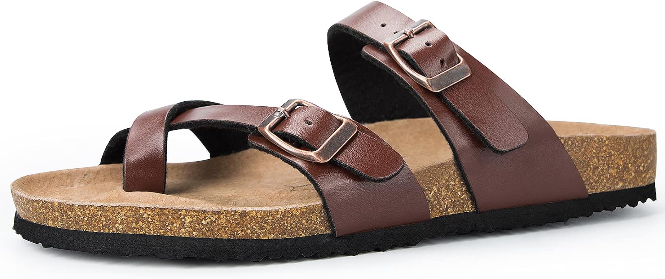 Amazon.com | mysoft Women's Cork Footbed Sandals Double Adjustable