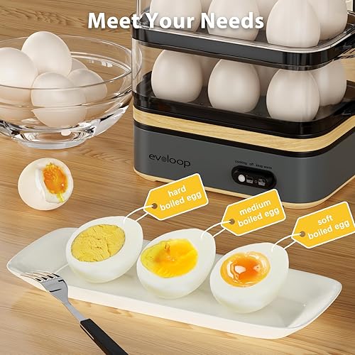 Miniatura 2 de Evoloop Rapid - Olla eléctrica para 12 huevos, con capacidad para 12 huevos, suave, mediano, duro, escalfado, máquina para tortillas, para cocinar