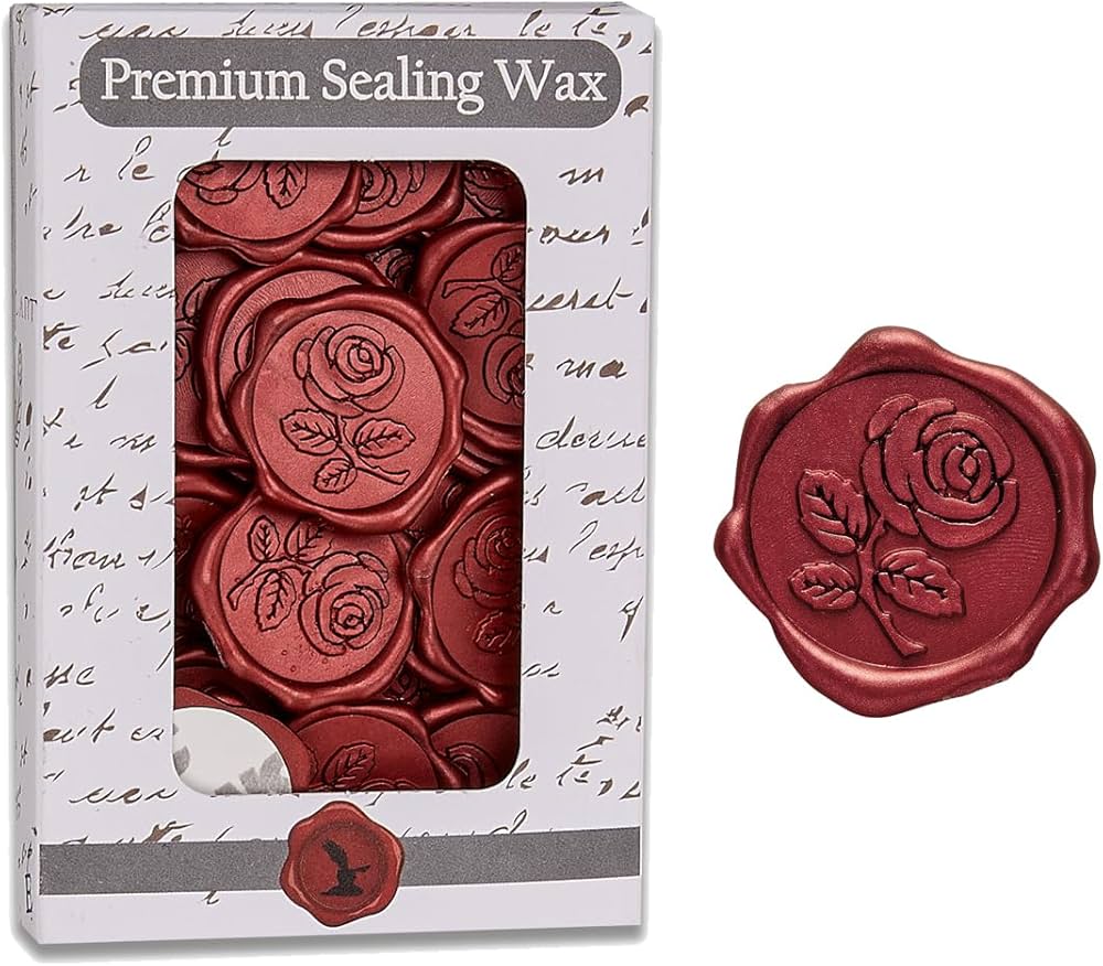Amazon.com: Rose Adhesive Wax Seal Stickers 25Pk - Pre-Made from