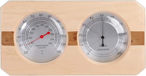 Higrotermógrafo de madera para sauna 2 en 1 termómetro higrómetro pantalla de doble dial temperatura humedad medidor herramienta Sauna habitación