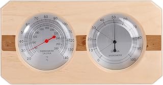 MIFXIN Sauna Thermometer & Hygrometer 2-in-1 Wooden Double Dial Indoor Humidity Temperature Measurement Hygrothermograph Meter Sauna Room Equipment Accessory