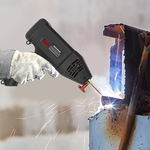 Miniatura 2 de Máquina de soldar, kit de soldador portátil de mano de 110 V, soldador digital con caja de herramientas, casco, cepillo de soldadura, varilla de